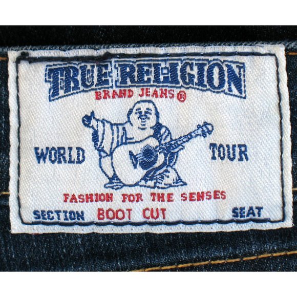True Religion Boot Cut Dark Wash Flap Pocket Sz 26 - Picture 3 of 8